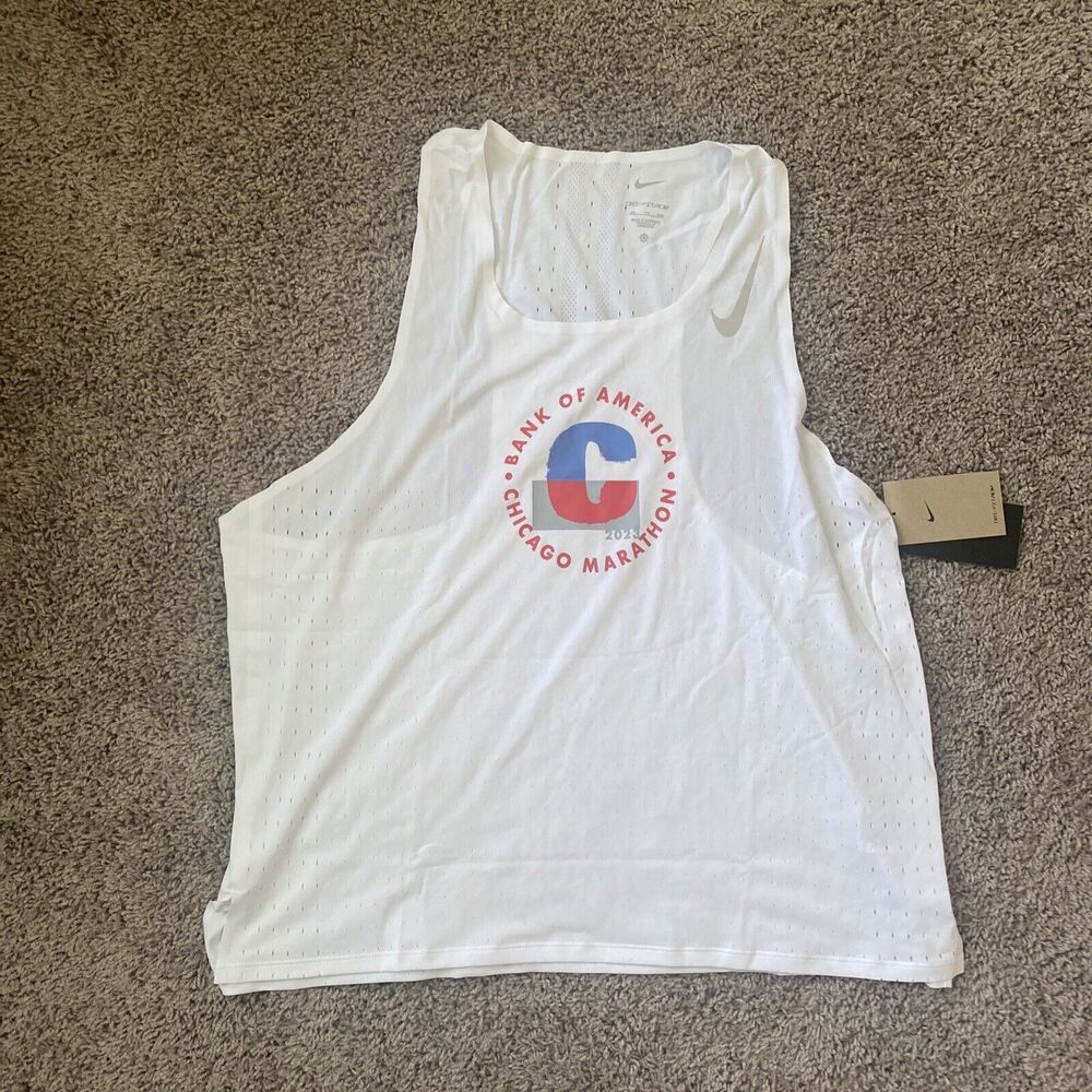 New Nike Chicago Marathon 2023 AeroSwift Running Singlet Tank Top FD2692-100 2XL